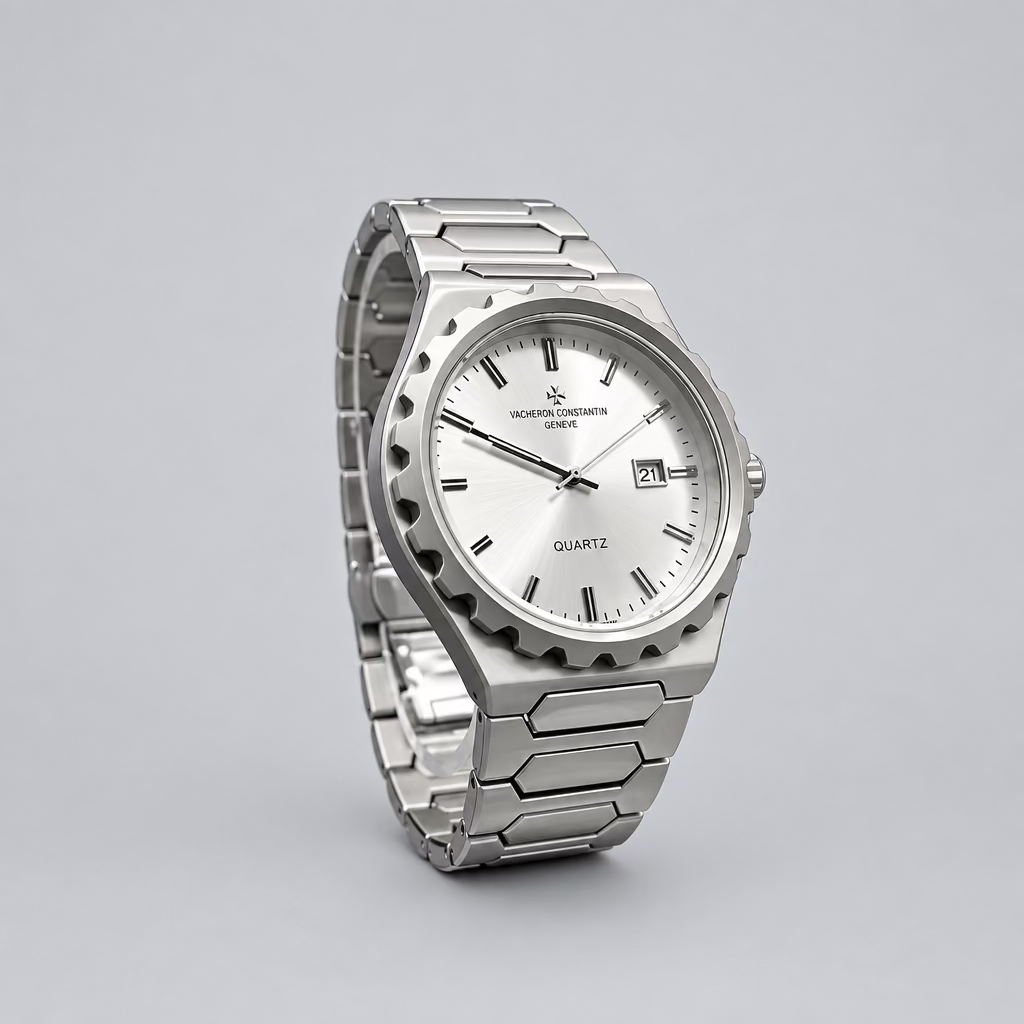 Silver dial watch